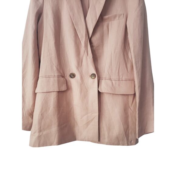 Reformation Verano Blazer 100% Linen Pink Size Small - Picture 3 of 10